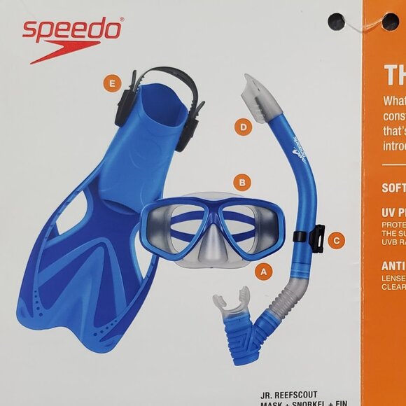 Speedo Snorkel Set Mask, Snorkel, & Fin Set Junior L/XL Dive Water Swimming - Picture 12 of 13